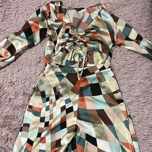 Silky set top and wide leg pants